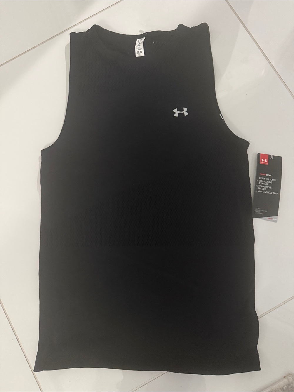 Under Armour Black Men’s Athletic Tank with White Logo